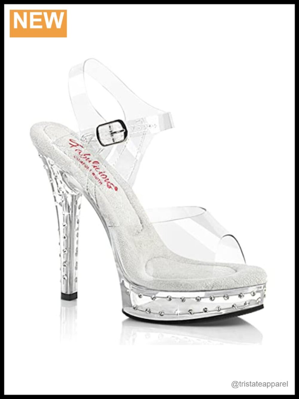 Platform Stiletto Heel Sandals with Rhinestone Embellishment
